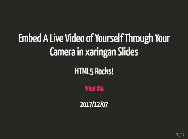 Embed A Live Video of Yourself Through Your Camera in HTML5 Slides