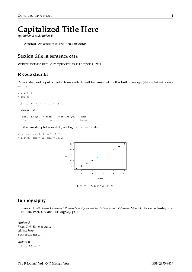 A sample R Journal article in LyX/knitr