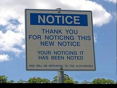 The notice about a notice&hellip;